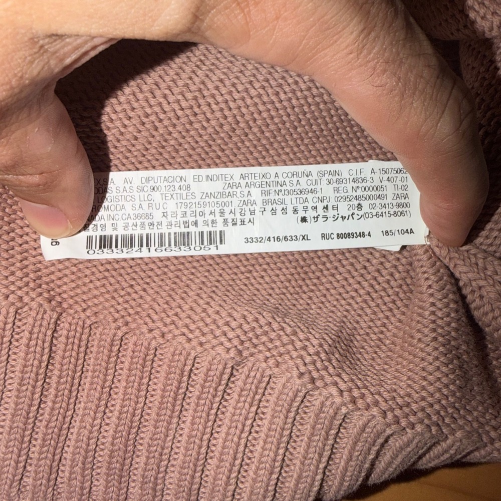 Zara Oversized Cotton Knit Cardigan XL Dusty Rose Button Front - Picture 10 of 11